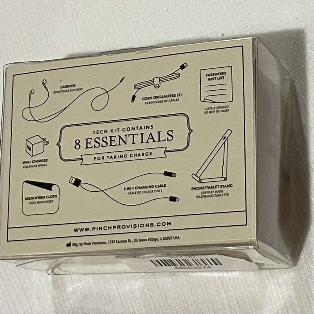Pinch Provisions Brown Tech Kit - 8 Essentials Headset Organizer